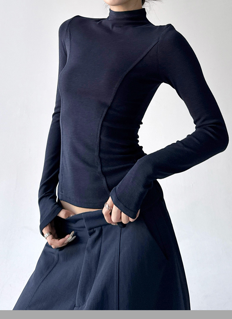 Mock Neck Slim Fit Long Sleeve Top - CT5161