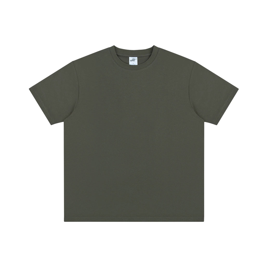 IDLT T-shirt, olive front.