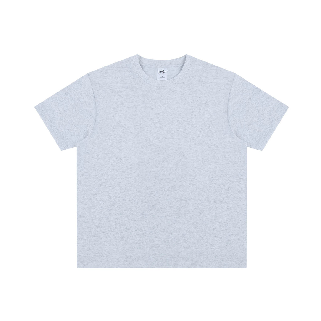 IDLT T-shirt, heather gray front.