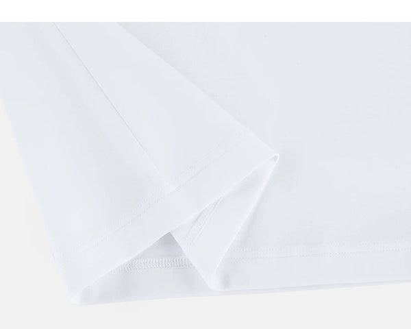 IDLT T-shirt, white folded hem.
