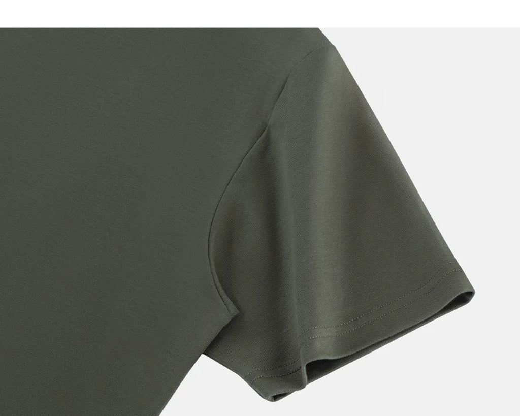 IDLT T-shirt, olive sleeve.