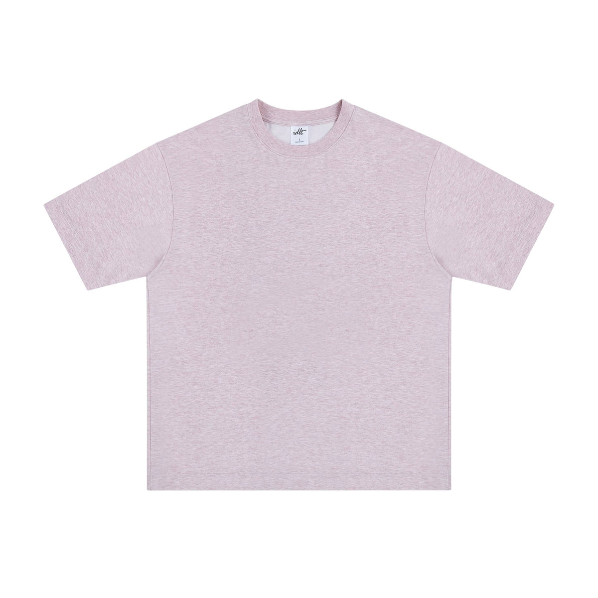 IDLT T-shirt, pink front.