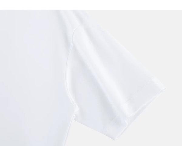 IDLT T-shirt, white sleeve.