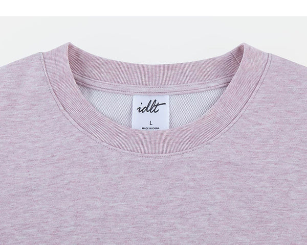 IDLT T-shirt, pink crewneck.