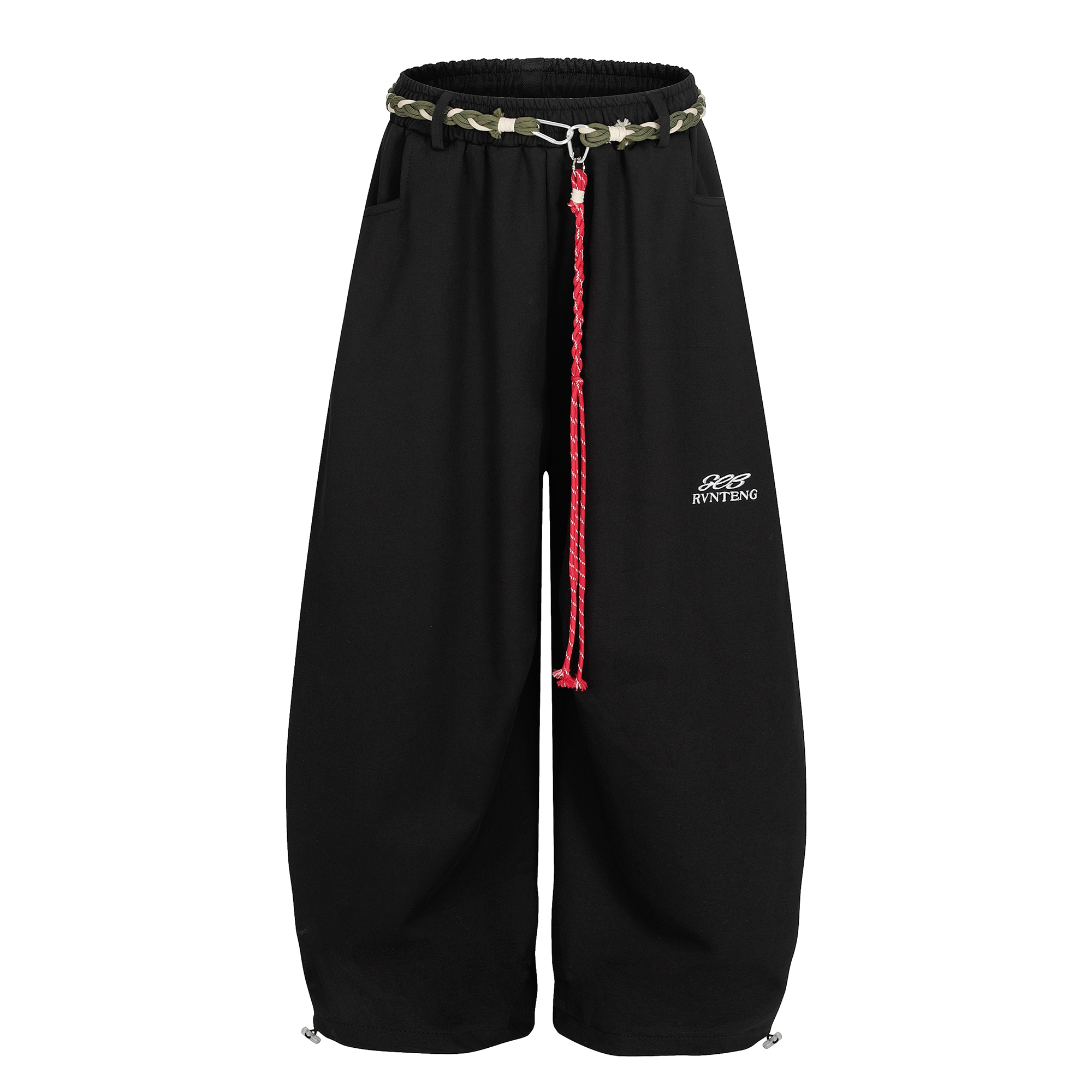 Rope‑Belt Baggy Scythe Sweatpants
