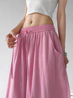 Linen-Blend Wide Leg Pants - CT66119