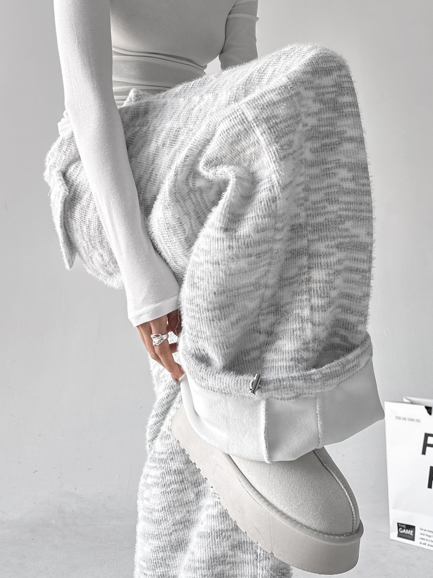 Letter Embroidered Wide-Leg Sweatpants