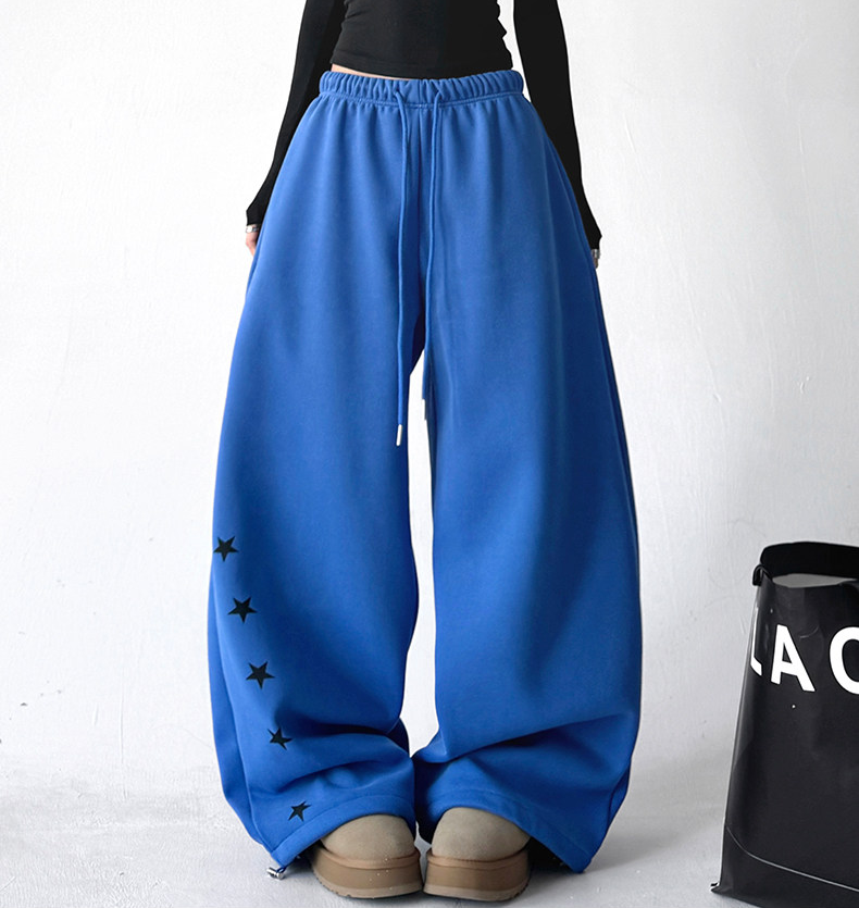 Star Print Fleece-Lined Sweatpants