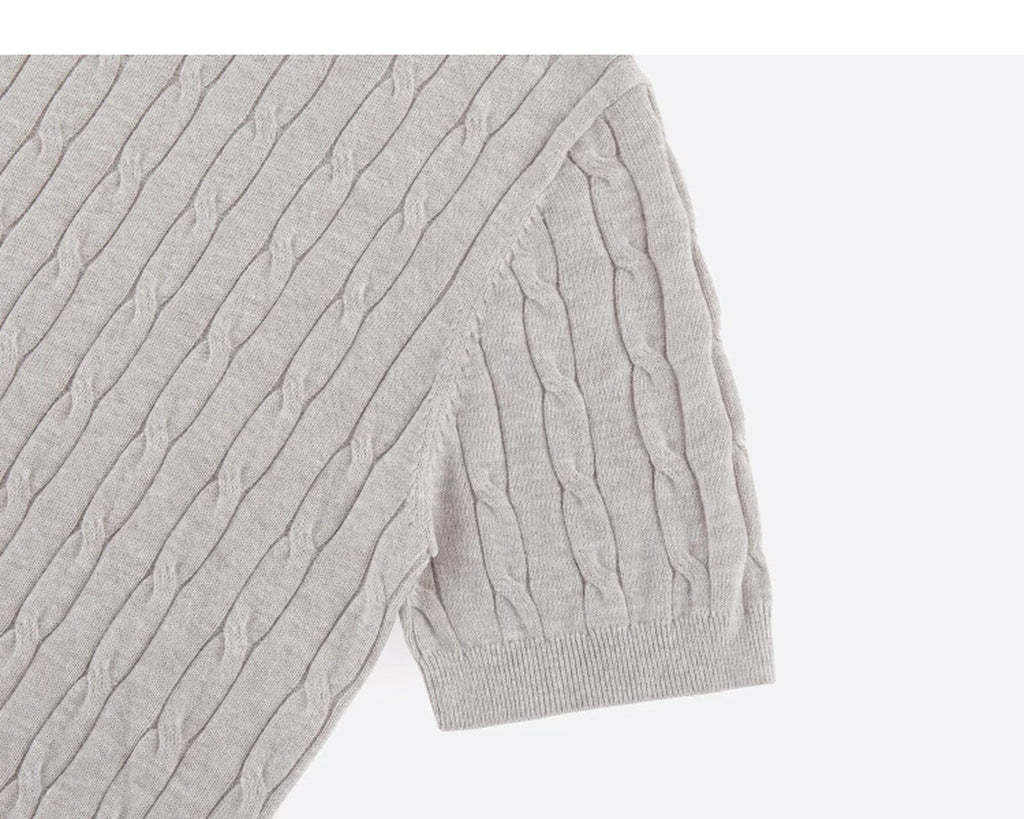 Cable-Knit Crewneck Tee - COPPING THREADS - IDLT