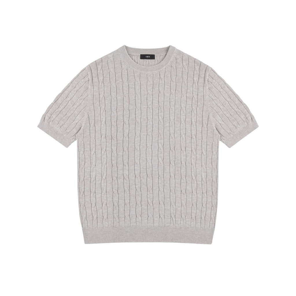 Cable-Knit Crewneck Tee - COPPING THREADS - IDLT