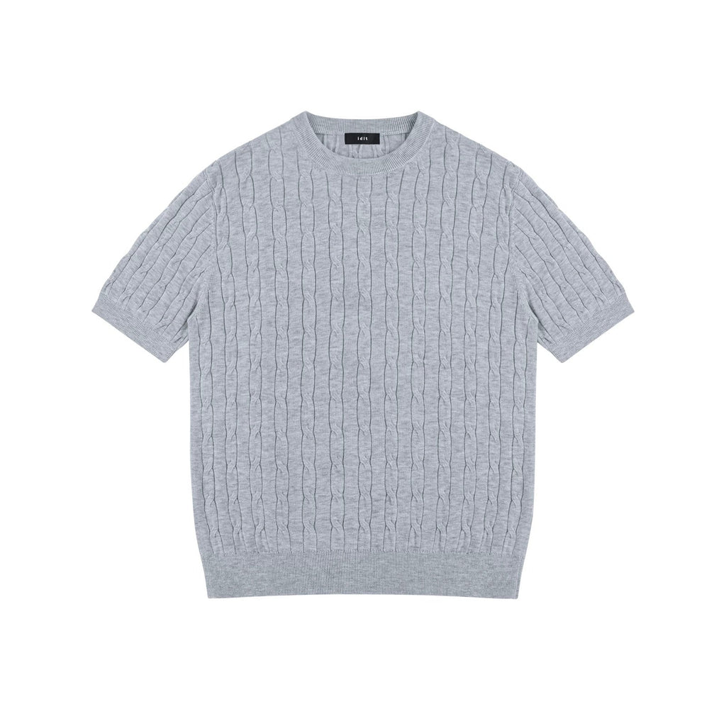 Cable-Knit Crewneck Tee - COPPING THREADS - IDLT