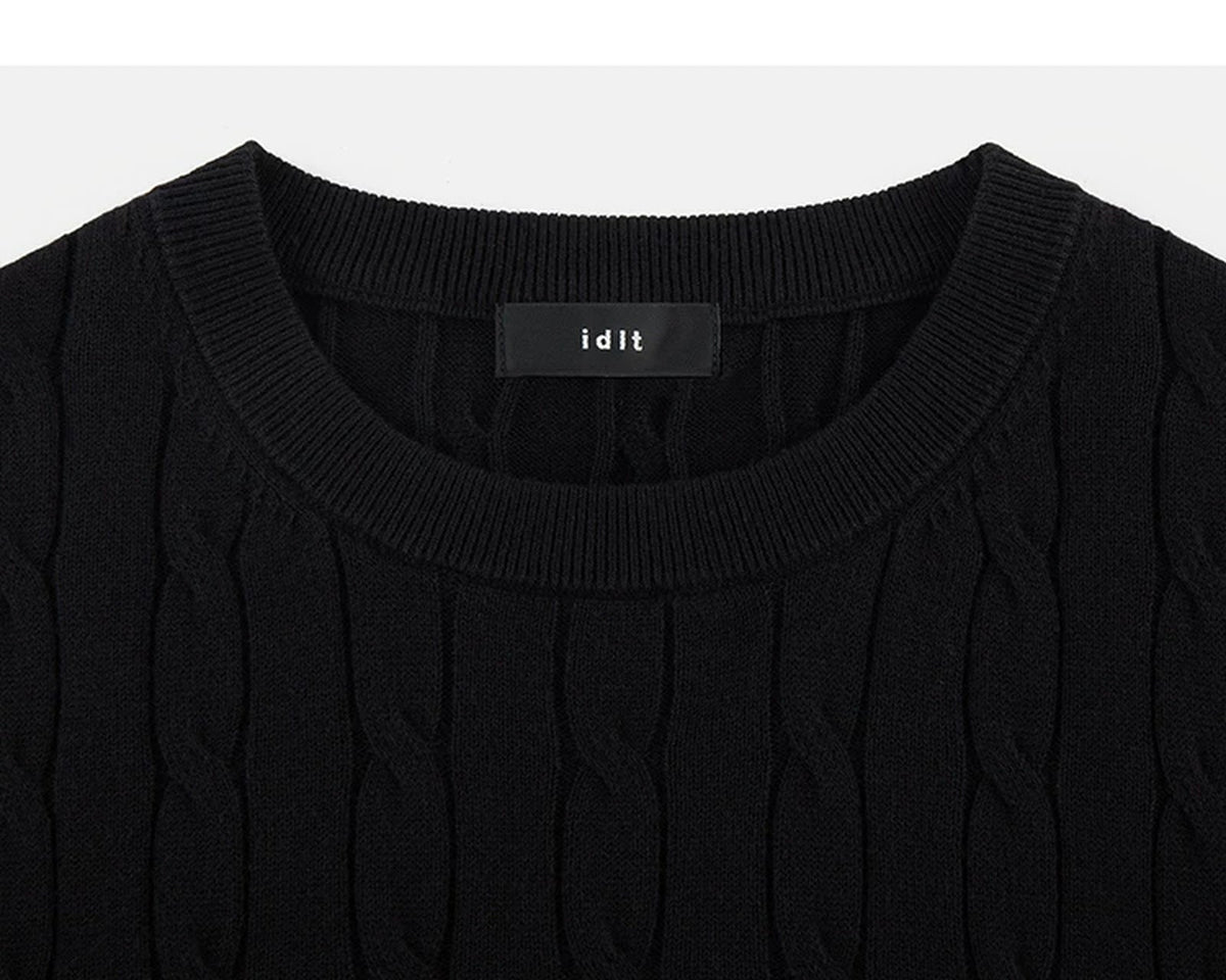 Cable-Knit Crewneck Tee - COPPING THREADS - IDLT