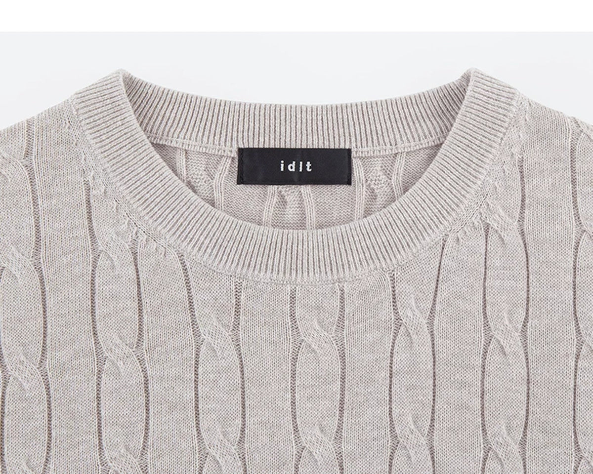 Cable-Knit Crewneck Tee - COPPING THREADS - IDLT