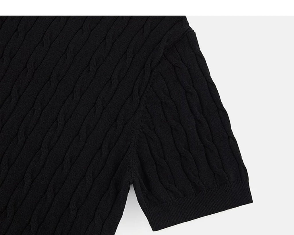 Cable-Knit Crewneck Tee - COPPING THREADS - IDLT