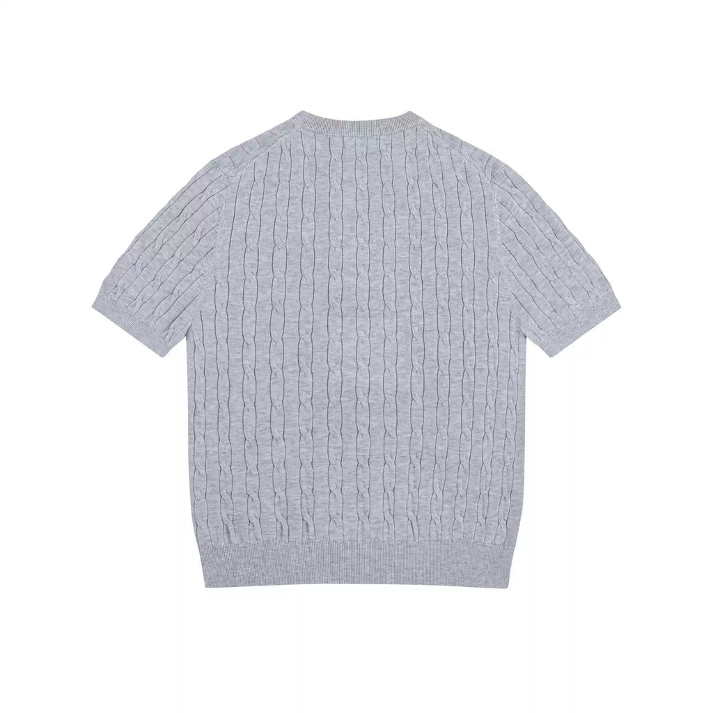 Cable-Knit Crewneck Tee - COPPING THREADS - IDLT