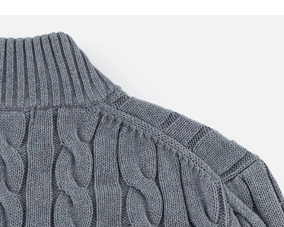 Cable-Knit Half-Zip Sweater - COPPING THREADS - IDLT