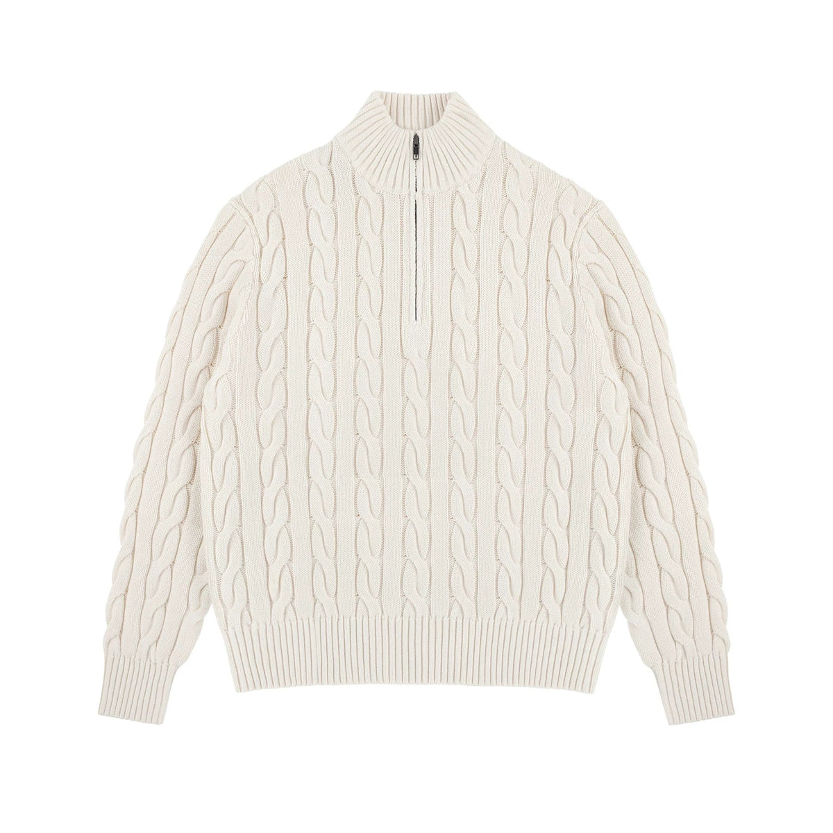 Cable-Knit Half-Zip Sweater - COPPING THREADS - IDLT