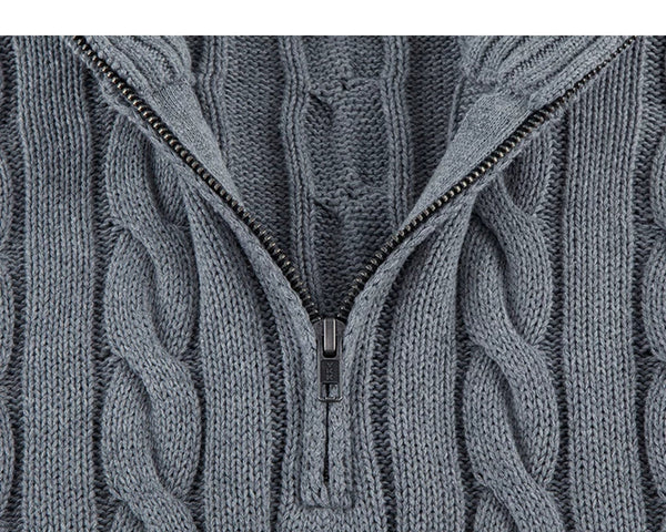 Cable-Knit Half-Zip Sweater - COPPING THREADS - IDLT