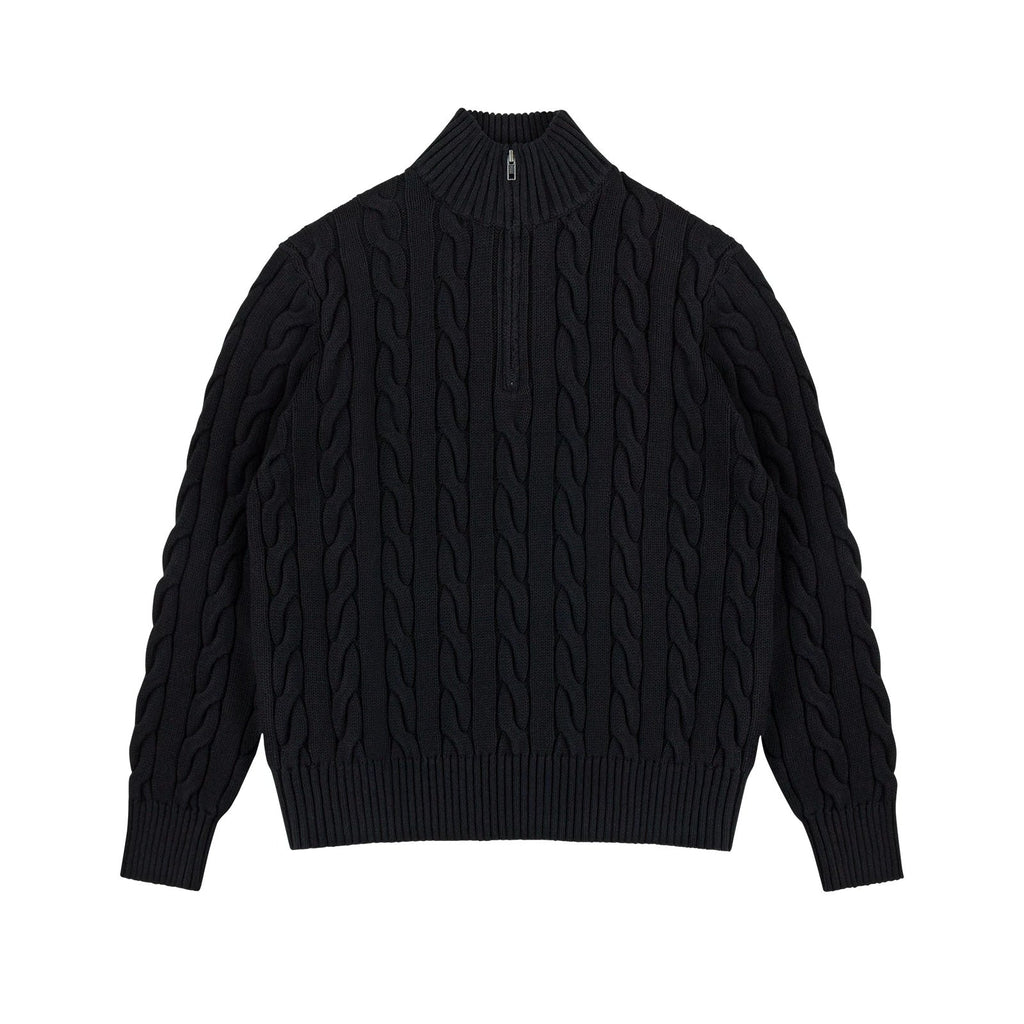 Cable-Knit Half-Zip Sweater - COPPING THREADS - IDLT