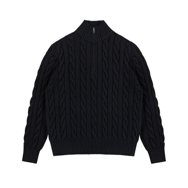 Cable-Knit Half-Zip Sweater - COPPING THREADS - IDLT