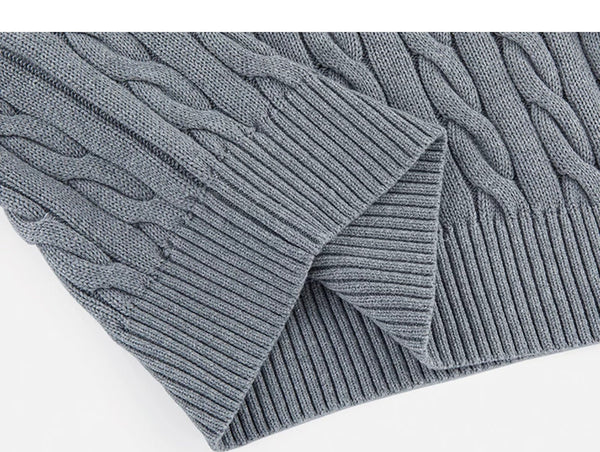 Cable-Knit Half-Zip Sweater - COPPING THREADS - IDLT