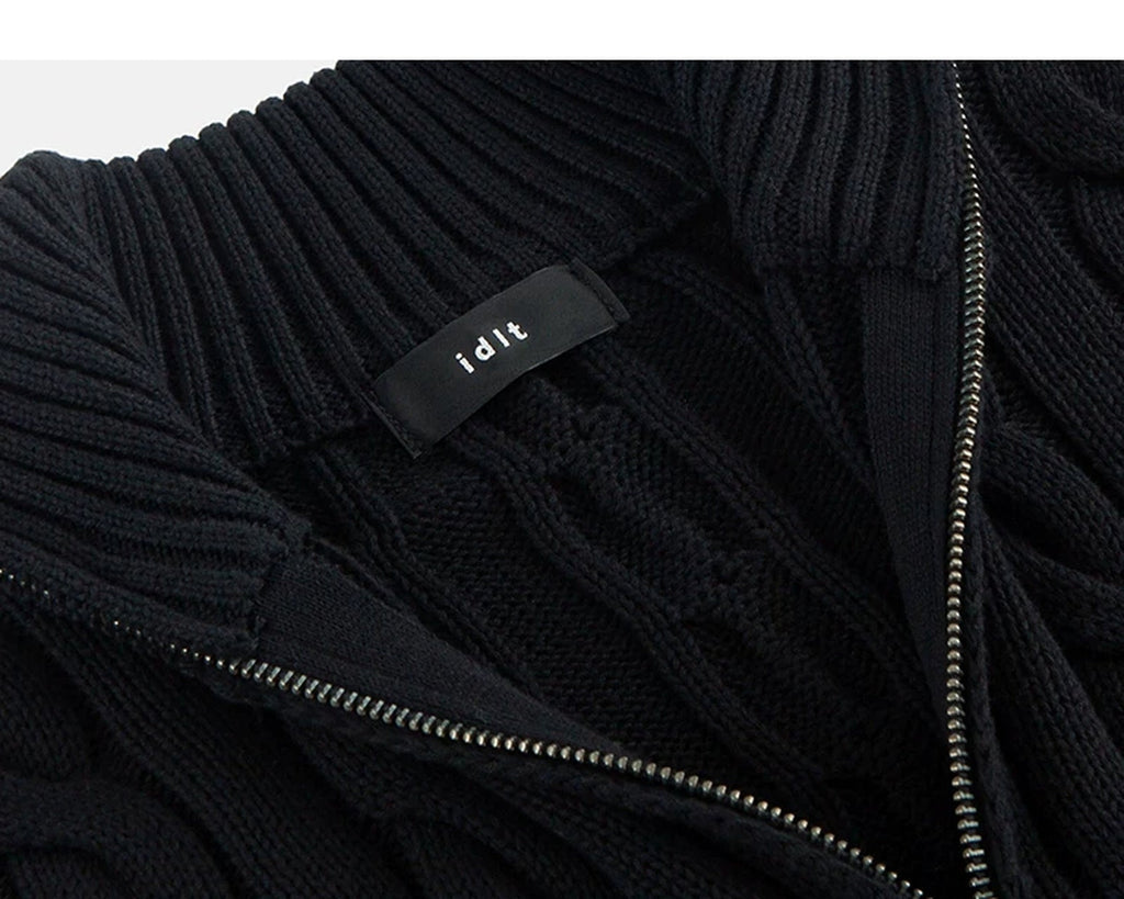 Cable-Knit Half-Zip Sweater - COPPING THREADS - IDLT
