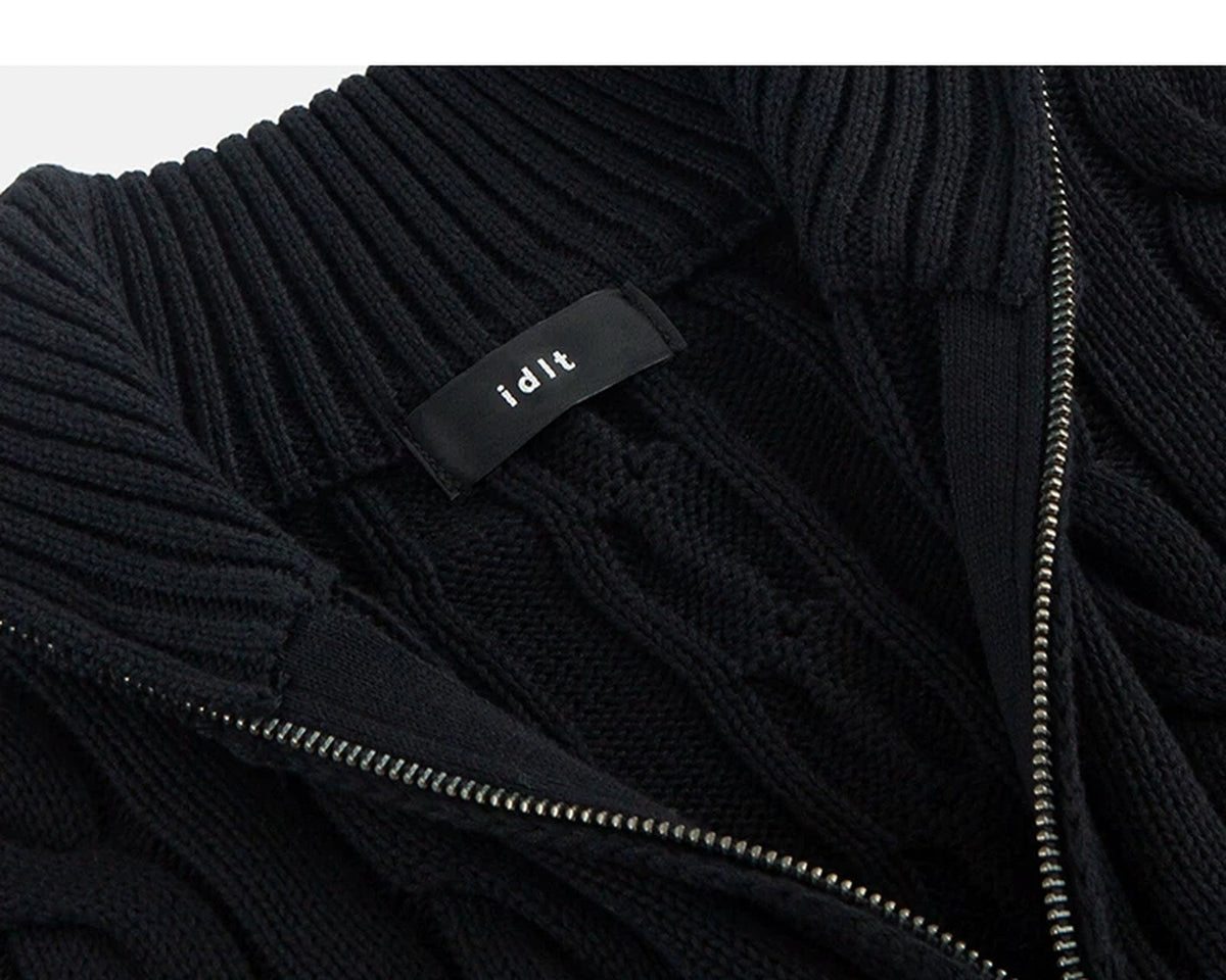 Cable-Knit Half-Zip Sweater - COPPING THREADS - IDLT