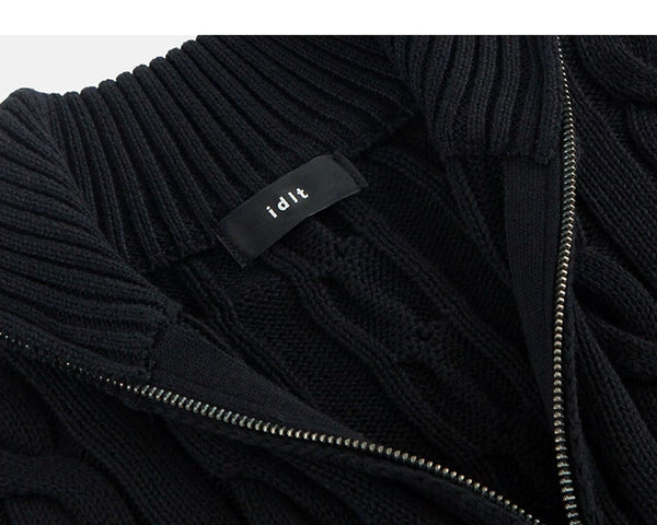 Cable-Knit Half-Zip Sweater - COPPING THREADS - IDLT