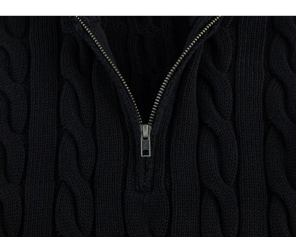 Cable-Knit Half-Zip Sweater - COPPING THREADS - IDLT