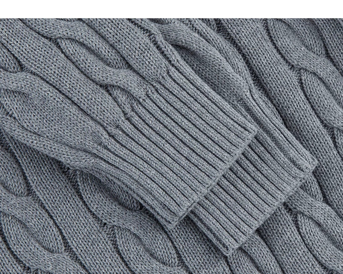 Cable-Knit Half-Zip Sweater - COPPING THREADS - IDLT