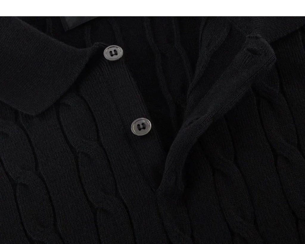 Cable-Knit Polo - COPPING THREADS - IDLT