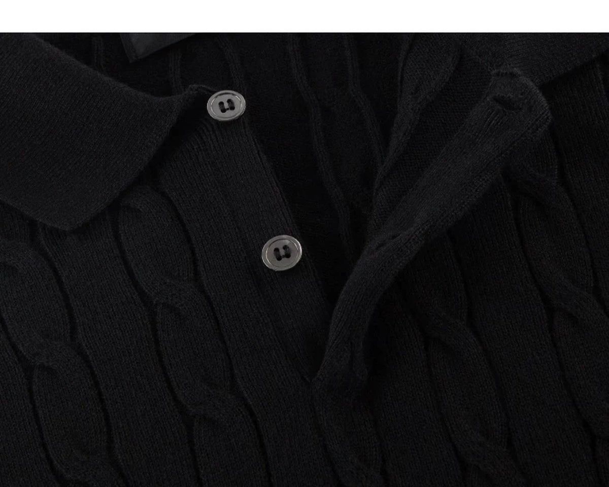 Cable-Knit Polo - COPPING THREADS - IDLT