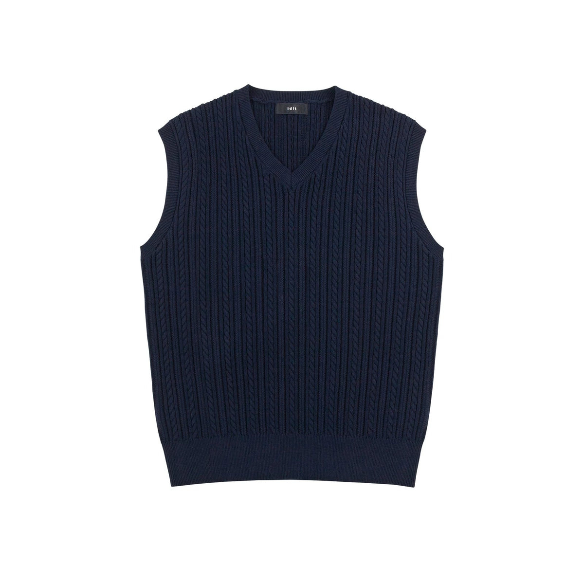 Cable-Knit V-Neck Sweater Vest - COPPING THREADS - IDLT