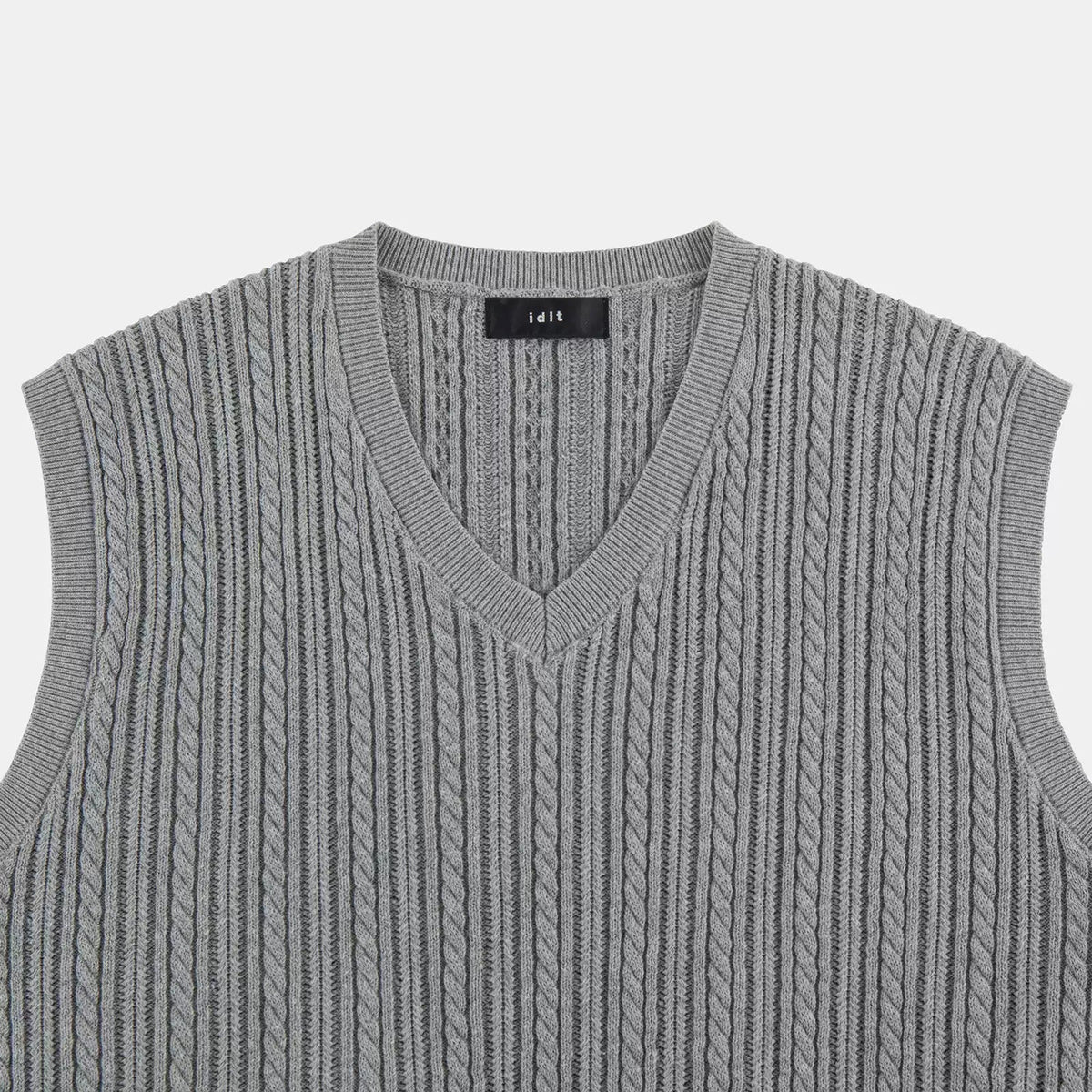 Cable-Knit V-Neck Sweater Vest - COPPING THREADS - IDLT