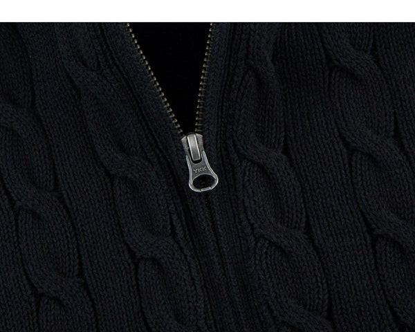 Cable-Knit Zip Cardigan - COPPING THREADS - IDLT