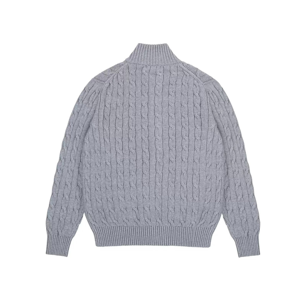 Cable-Knit Zip Cardigan - COPPING THREADS - IDLT