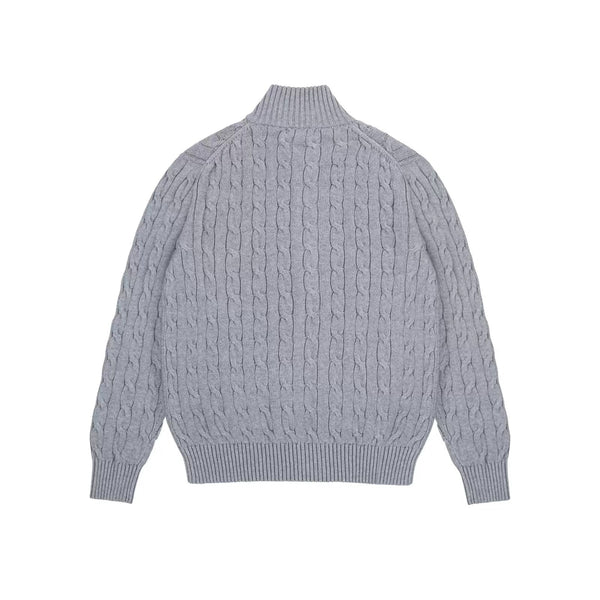 Cable-Knit Zip Cardigan - COPPING THREADS - IDLT