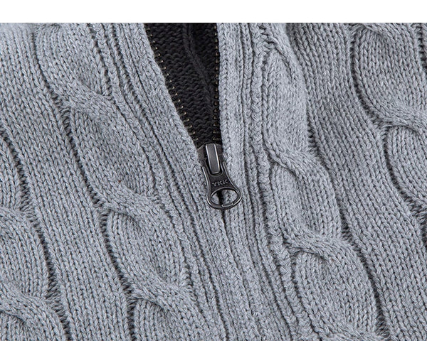 Cable-Knit Zip Cardigan - COPPING THREADS - IDLT