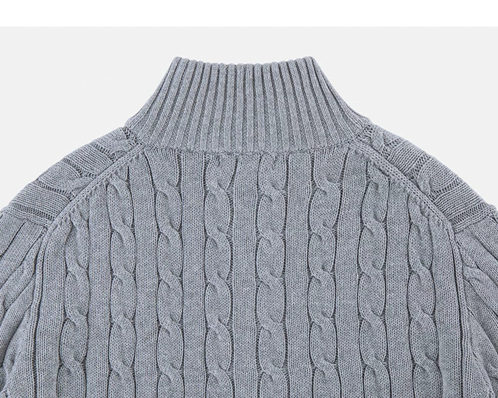 Cable-Knit Zip Cardigan - COPPING THREADS - IDLT