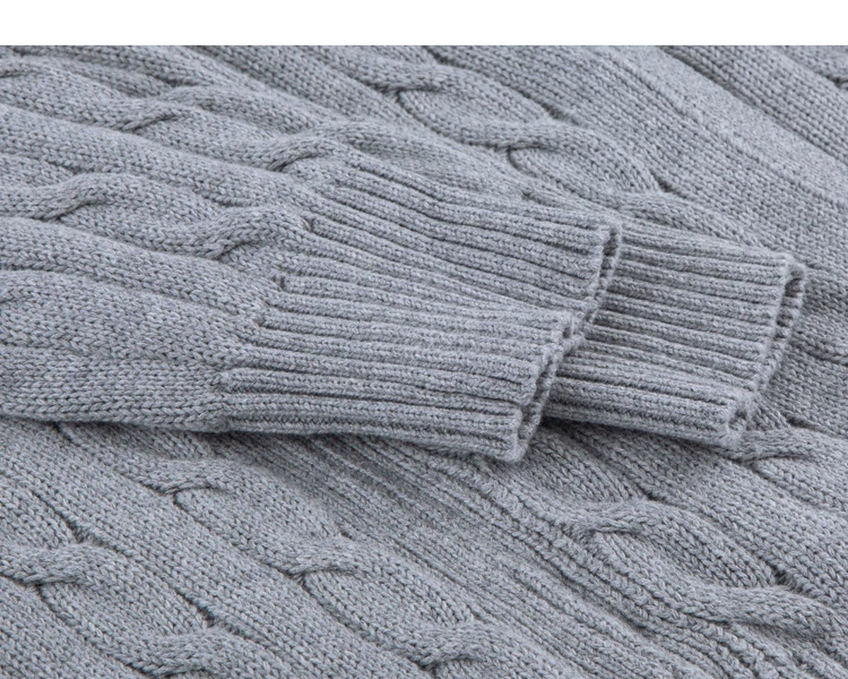 Cable-Knit Zip Cardigan - COPPING THREADS - IDLT