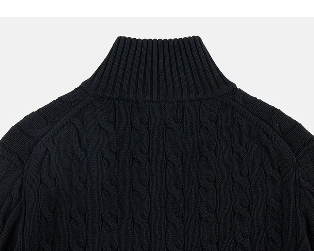 Cable-Knit Zip Cardigan - COPPING THREADS - IDLT