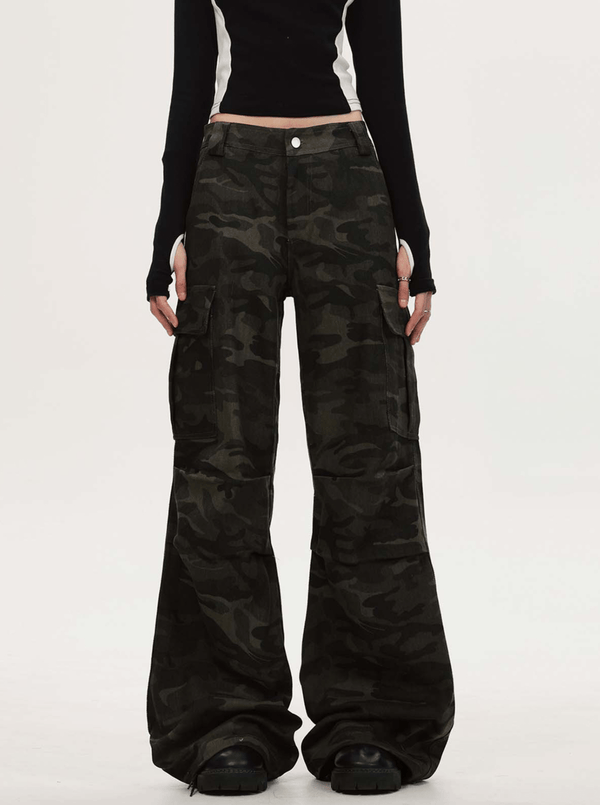 Camo Flared Cargo Pants - COPPING THREADS - CT Select