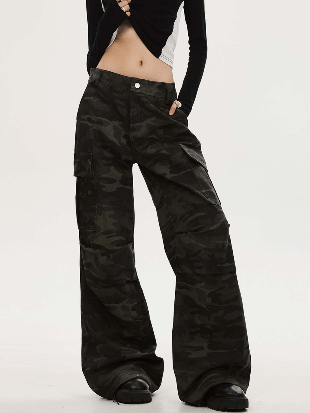 Camo Flared Cargo Pants - COPPING THREADS - CT Select