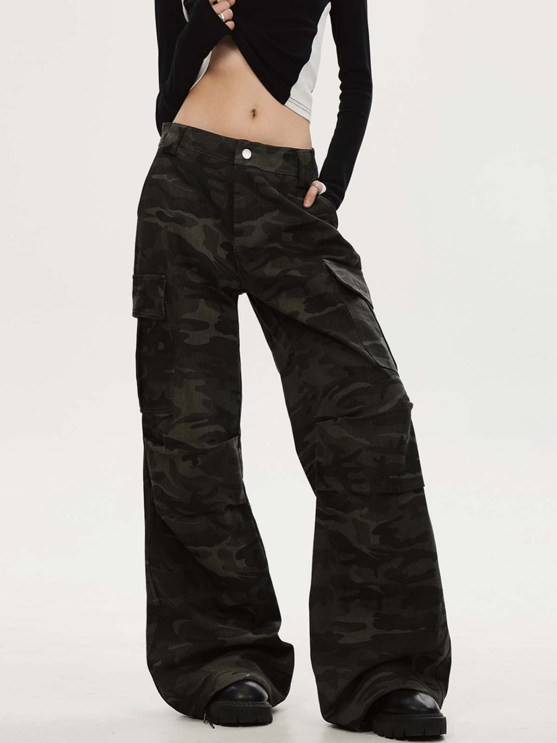 Camo Flared Cargo Pants - COPPING THREADS - CT Select