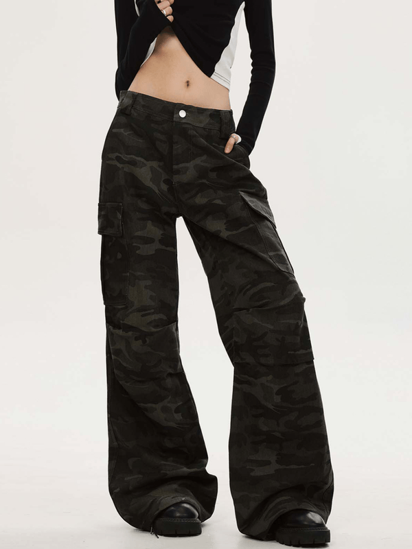 Camo Flared Cargo Pants - COPPING THREADS - CT Select