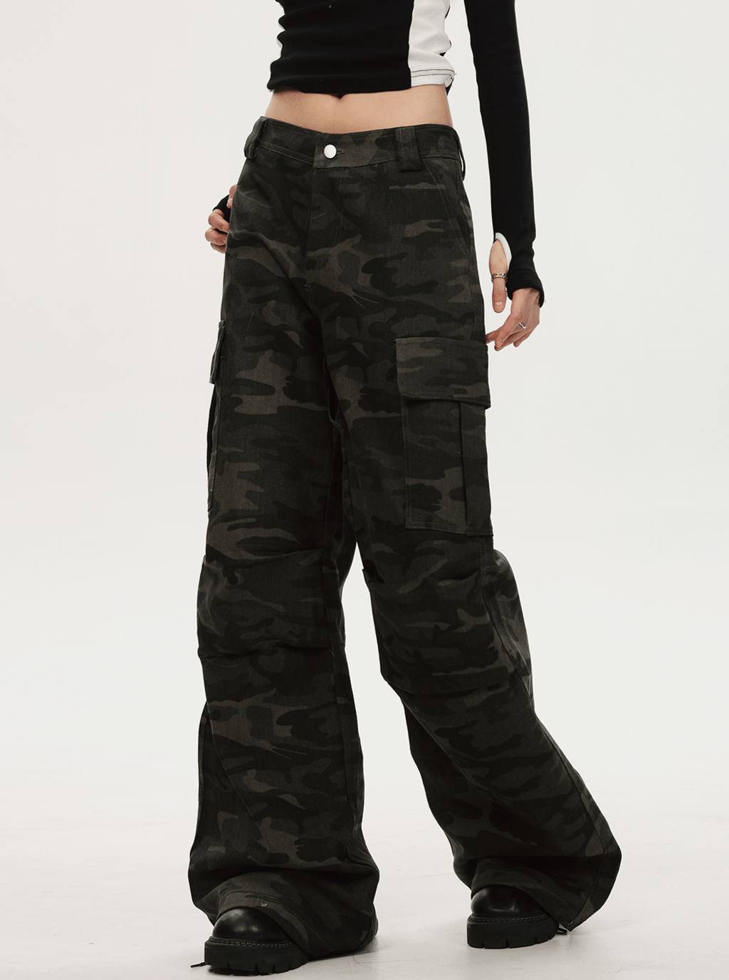 Camo Flared Cargo Pants - COPPING THREADS - CT Select