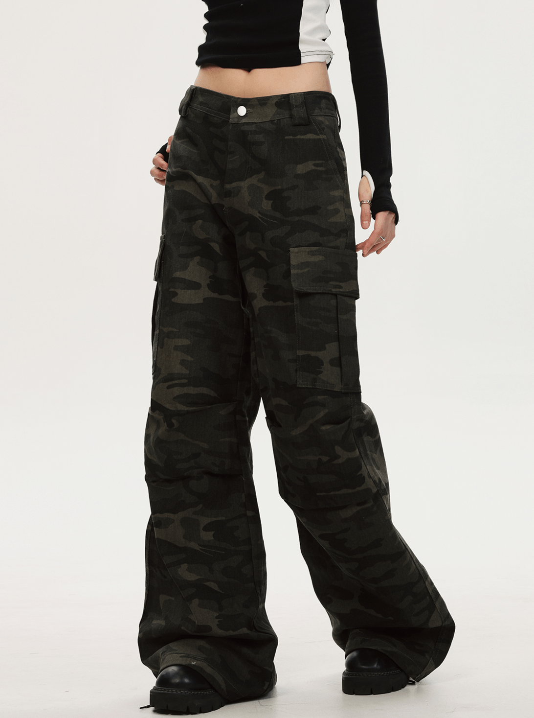 Camo Flared Cargo Pants - COPPING THREADS - CT Select