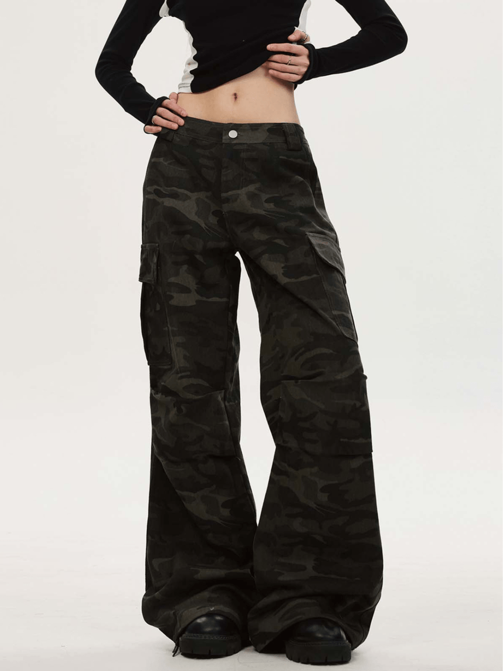 Camo Flared Cargo Pants - COPPING THREADS - CT Select