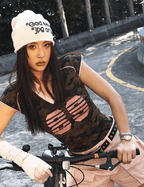 Camo Patchwork Contrast Trim Fitted Tee - COPPING THREADS - Yokuku