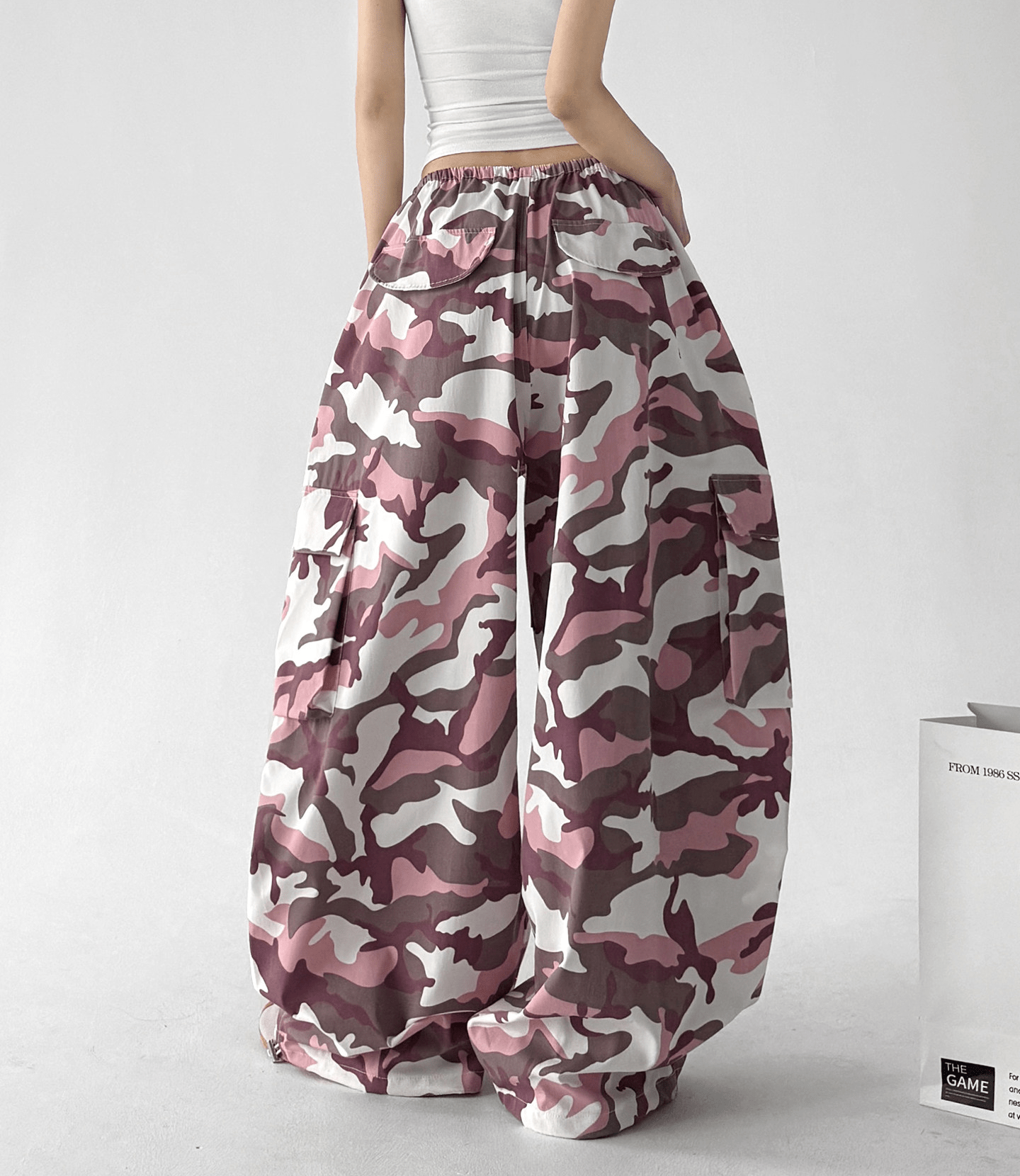 Camo Wide-Leg Cargo Pants - CT66113 Secondary image